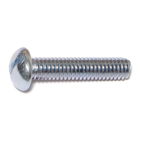 5/16-18 X 1-1/2 In Slotted Round Machine Screw, Zinc Plated Steel, 10 PK